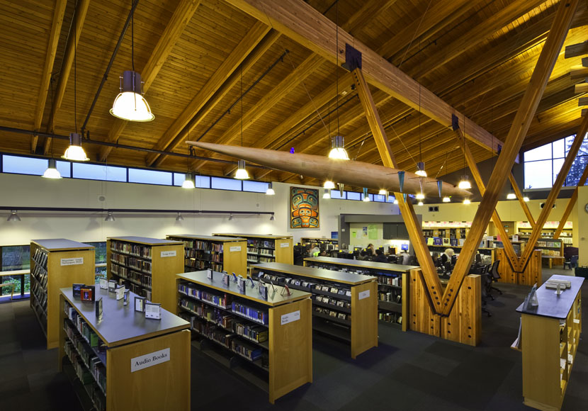 Architecture influenced by native longhouse at the Broadview Branch