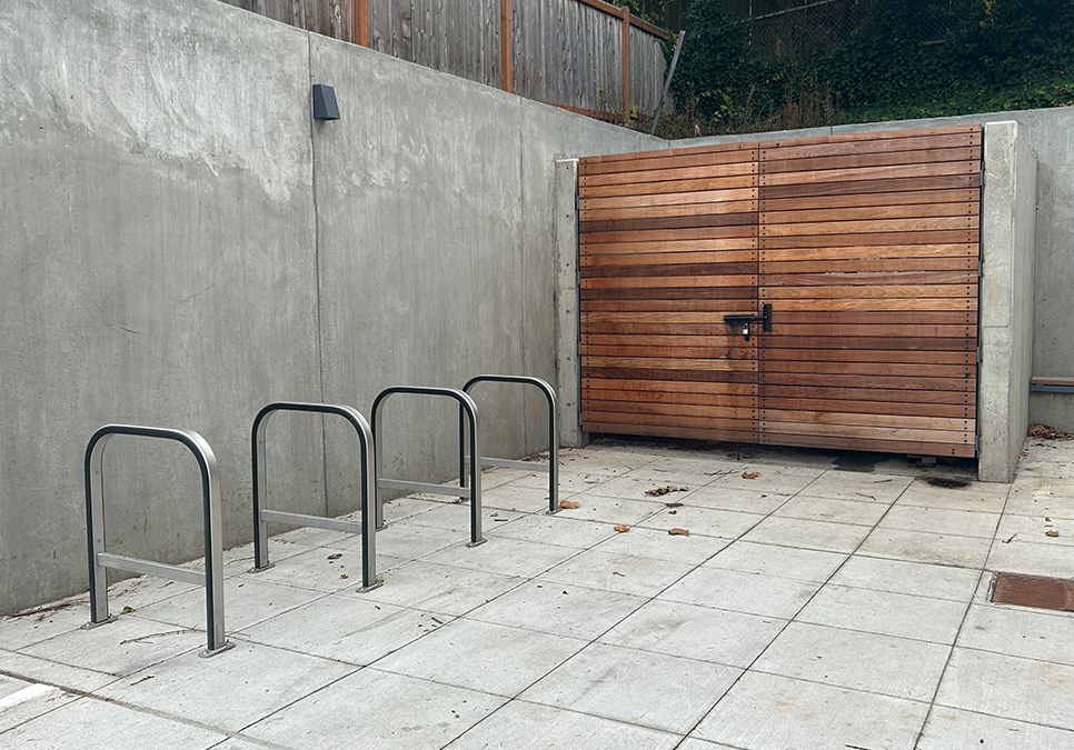 Bicycle rack outside Green Lake Branch